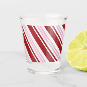 Rood- en roze peppermint shot glas