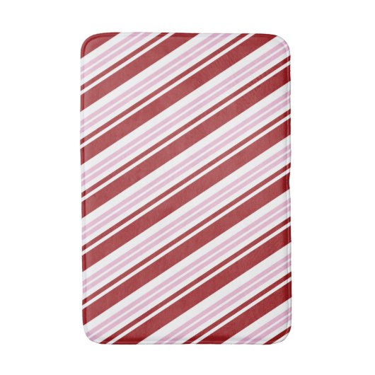 Rood- en roze peppermint Stripe Badmat (Voorkant Verticaal)