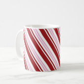 Rood- en roze peppermint Stripe Koffiemok (Voorkant links)