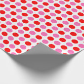 Rood- en roze pokadot cadeaupapier (Hoek)