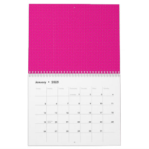 Rood en roze polka dot inpakpapier met gelijkmatig kalender