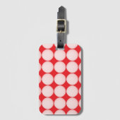 Rood en roze polka stippenpatroon bagagelabel (Voorkant (verticaal))