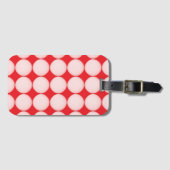 Rood en roze polka stippenpatroon bagagelabel (Voorkant (horizontaal))