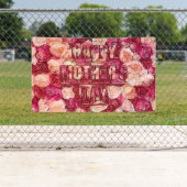 Rood- en roze rozen Floral Happy Moederdag Spandoek (Insitu)
