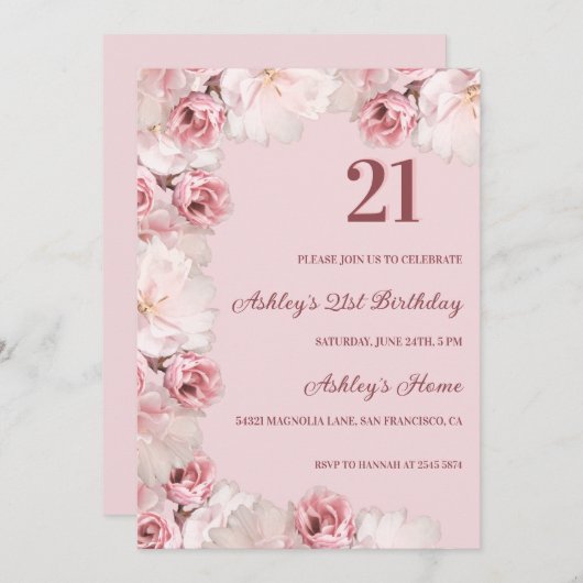 Rood- en roze rozen op zaterdag kaart (Voorkant / Achterkant)