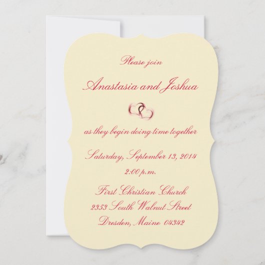 Rood- en roze sarcastische huwelijkskaarten kaart (Achterkant)