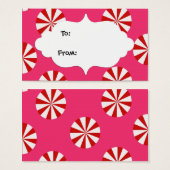 Rood en Roze Snoep cadeau labels Visitekaartjes (Voorkant /achterkant)