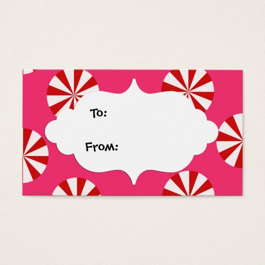 Rood en Roze Snoep cadeau labels Visitekaartjes (Voorkant)