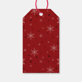 Rood en roze Snowflakes Gift Label Cadeaulabel