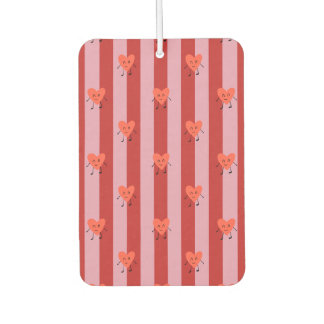 Rood en roze streepdesign met leuke kleine hartjes luchtverfrisser