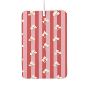 rood en roze streepdesign met witte bloemen luchtverfrisser