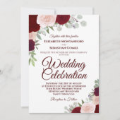 Rood- en roze Waterverf Rozen Weddenschap Kaart (Voorkant)