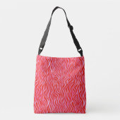 Rood- en roze Waterverf Zebra afdrukken | Monogram Crossbody Tas (Achterkant)