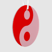Rood en Roze Yin Yang-symbool Ornament (voorkant)