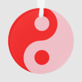 Rood en Roze Yin Yang-symbool Ornament (achterkant)