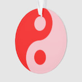 Rood en Roze Yin Yang-symbool Ornament (voorkant)