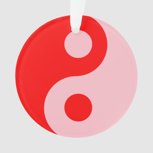 Rood en Roze Yin Yang-symbool Ornament (voorkant)