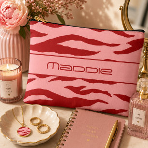 Rood en roze zebra strepenpatroon etui
