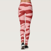 Rood en roze Zebra wild dierpatroon Leggings (Achterkant)