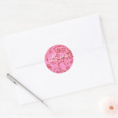 Rood en roze zout ronde sticker (Envelop)