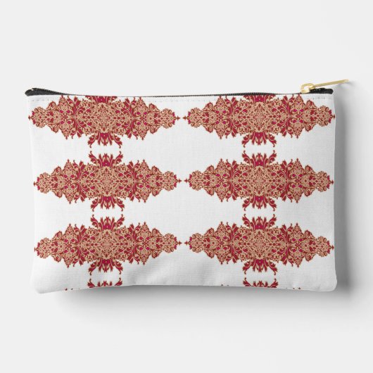 Rood en sinaasappel bloemontwerp met siergrafiek etui (Achterkant)