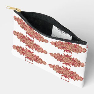 Rood en sinaasappel bloemontwerp met siergrafiek etui