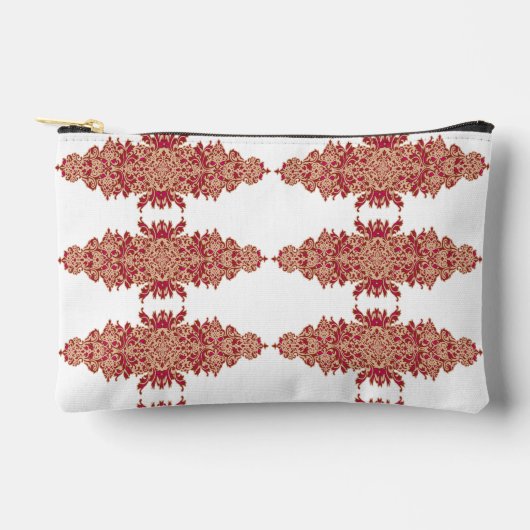 Rood en sinaasappel bloemontwerp met siergrafiek etui (Voorkant)