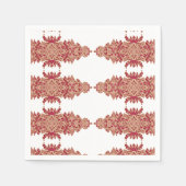 Rood en sinaasappel bloemontwerp met siergrafiek servet (Voorkant)