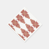 Rood en sinaasappel bloemontwerp met siergrafiek servet (Hoek)