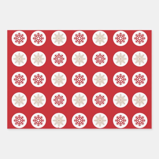 Rood en Tan Kerstmis set van 3 Inpakpapier Vel (Voorkant 2)
