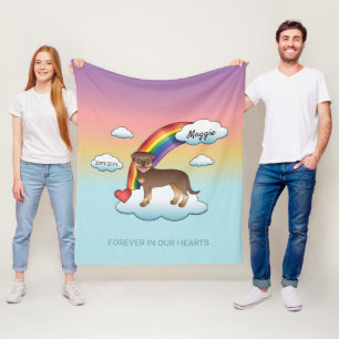 Rood en Tan Rottweiler Cute Dog Rainbow Memorial Fleece Deken