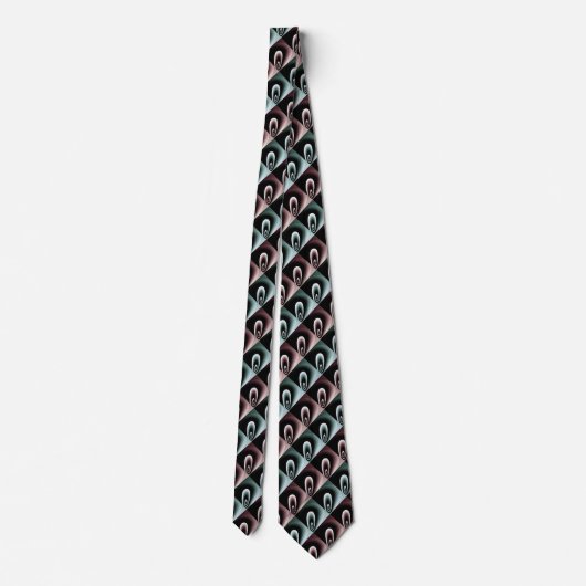 Rood en Turquoise KOEL Modern Patroon Stropdas (Achterkant)