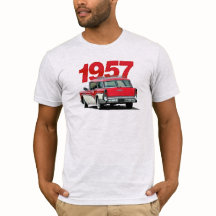 Rood en wit 1957 Strijdwagen T-shirt voor het stat