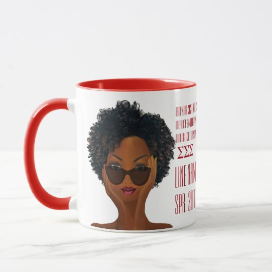 Rood en wit — Aangepast Grieks Sorority Cadeau Mok (Links)