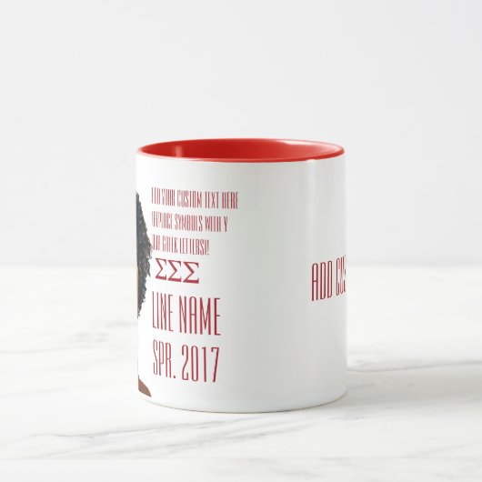 Rood en wit — Aangepast Grieks Sorority Cadeau Mok (Midden)