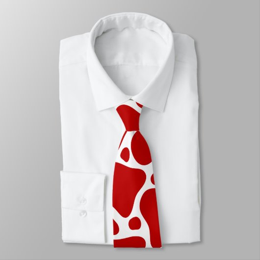 Rood en wit abstract giraferpatroon stropdas (Gebonden)