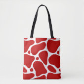 Rood en wit abstract girafpatroon draagtas (Voorkant)