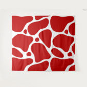 Rood en wit abstract girafpatroon wandkleed (Voorkant (horizontaal))