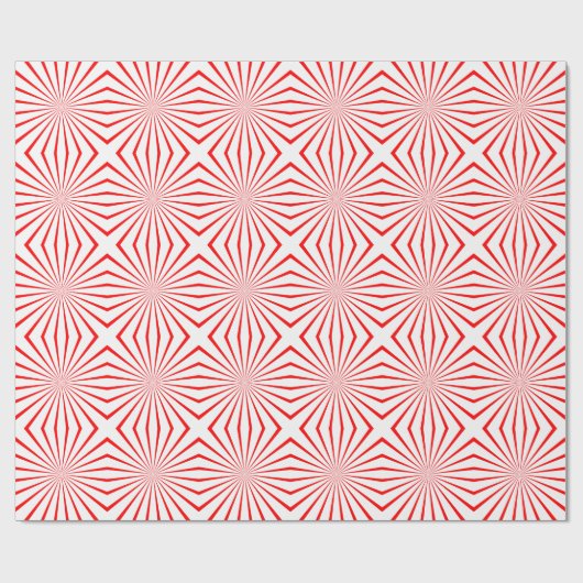 Rood en Wit Abstract Kerstmis Verpakkend Document Cadeaupapier (Vlak)