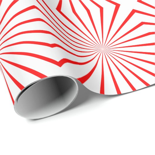 Rood en Wit Abstract Kerstmis Verpakkend Document Cadeaupapier (Rol Hoek)