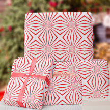 Rood en Wit Abstract Kerstmis Verpakkend Document