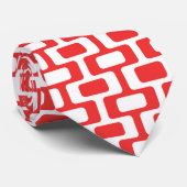 Rood en wit Abstract modern Retro Stropdas (Opgerold)