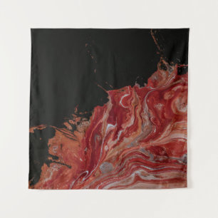 Rood en wit abstract schilderij wandkleed