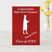 Rood en Wit  Afstuderen Kaart voor haar (Gele Bloem)