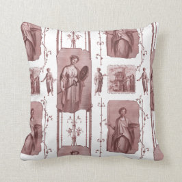 Rood en wit Antiek Toile de Jouy Classical Kussen