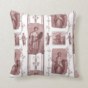 Rood en wit Antiek Toile de Jouy Classical Kussen