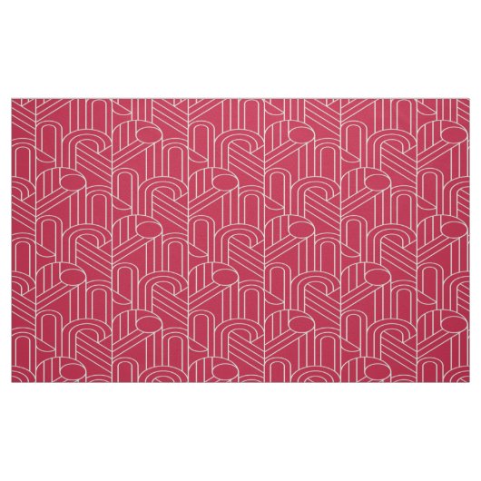Rood en wit Art Deco Patterned Stof (Fat Quarter)