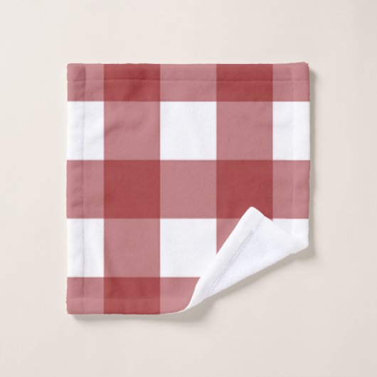 Rood en wit bad handdoek (Wasdoekje)