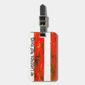 Rood en wit bagagelabel (Voorkant verticaal)