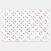 Rood en Wit Baseballs | Elke achtergrondkleur Inpakpapier Vel (Voorkant)